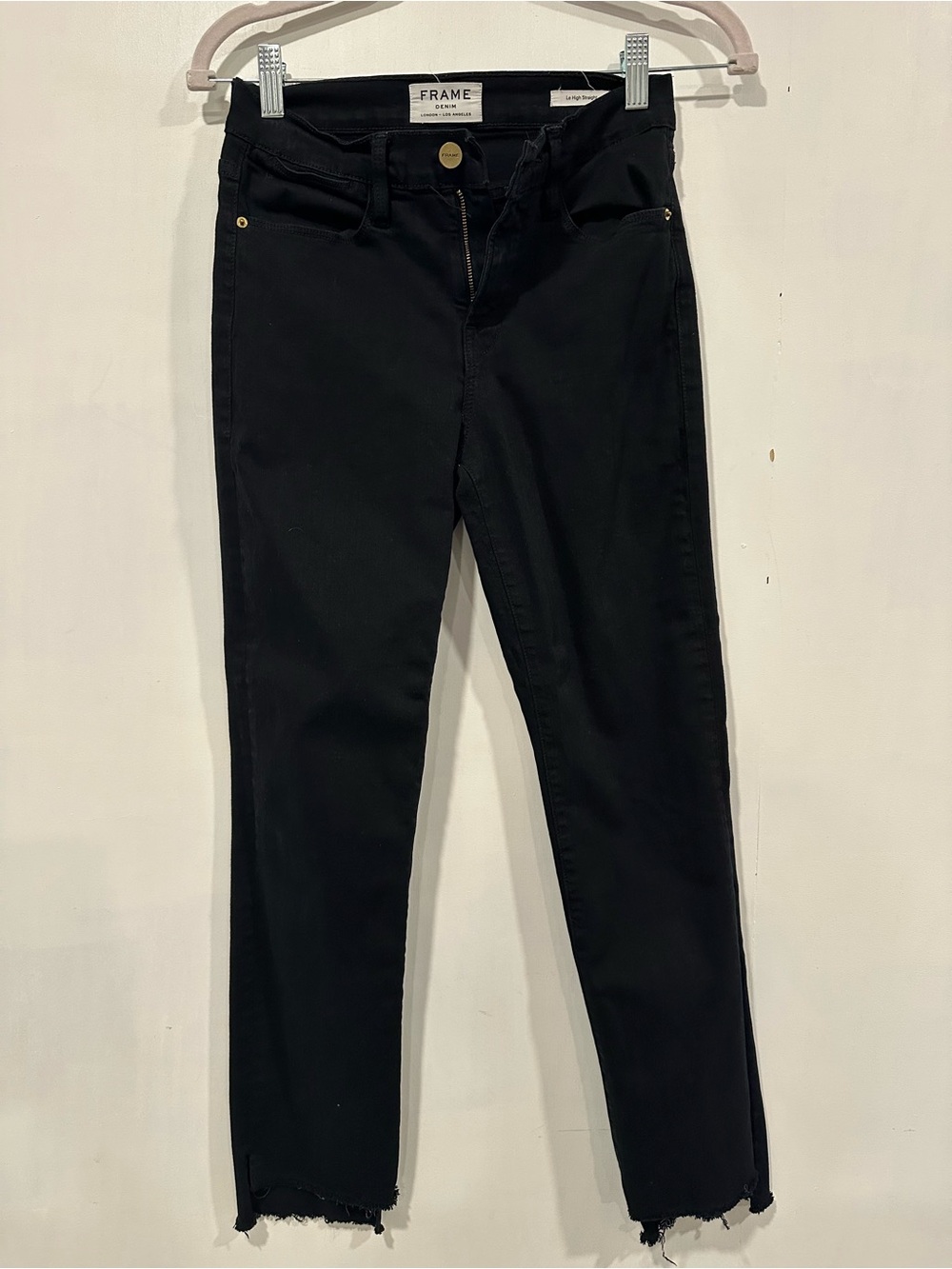 Frame Denim Black Skinny High-Rise Jeans